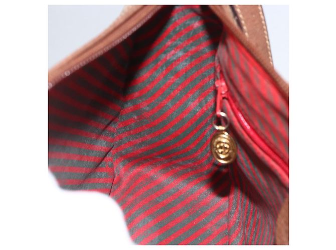 Borsa Sherry Line GG Supreme Web di GUCCI in PVC beige e oro 001 58 6177 Auth 157107 D'oro - vista 20