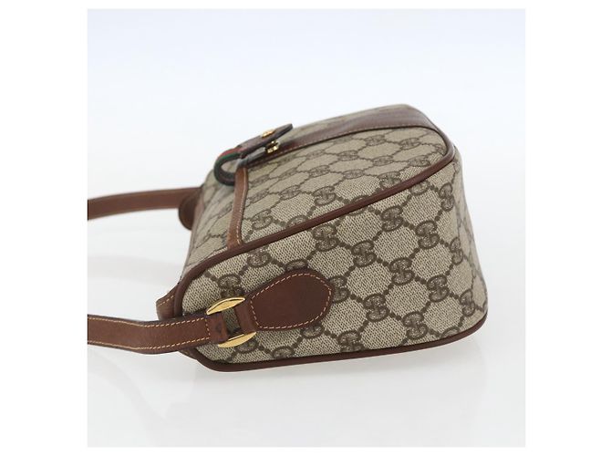 Borsa Sherry Line GG Supreme Web di GUCCI in PVC beige e oro 001 58 6177 Auth 157107 D'oro - vista 3
