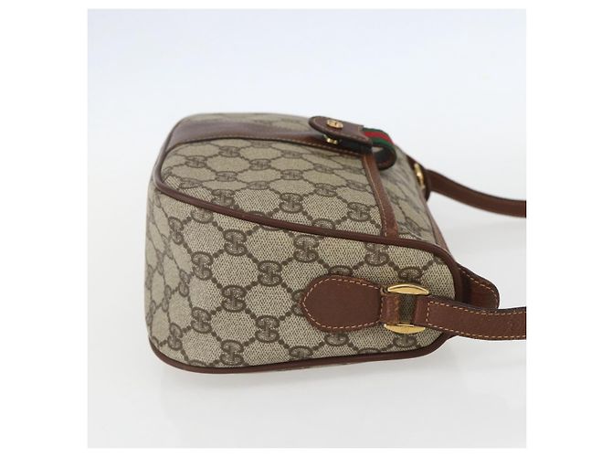Borsa Sherry Line GG Supreme Web di GUCCI in PVC beige e oro 001 58 6177 Auth 157107 D'oro - vista 4