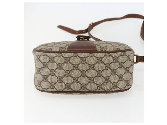 Borsa Sherry Line GG Supreme Web di GUCCI in PVC beige e oro 001 58 6177 Auth 157107 D'oro - vista 5