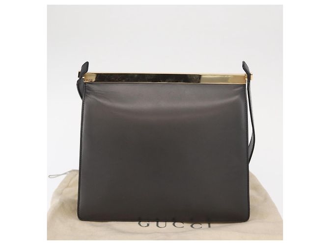 Gucci Borsa a Spalla in Pelle Nera e Oro Auth BA8638 Nero D'oro - vista 23