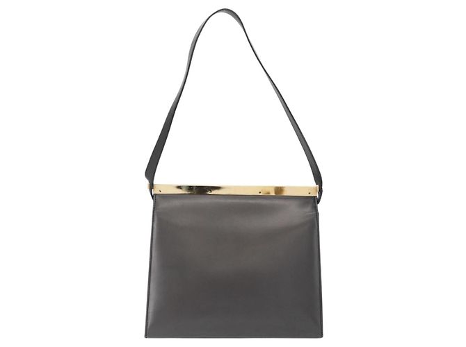 Gucci Borsa a Spalla in Pelle Nera e Oro Auth BA8638 Nero D'oro - vista 3