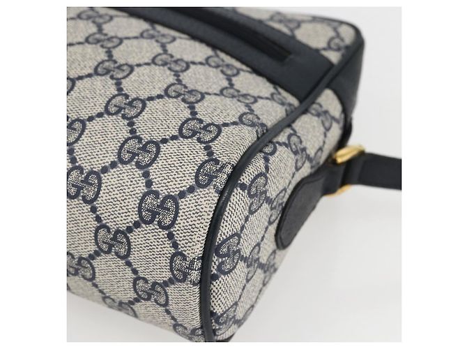 Borsa a Spalla Gucci GG Supreme Sherry Line PVC Navy Gold Auth ka697 D'oro Blu navy - vista 10