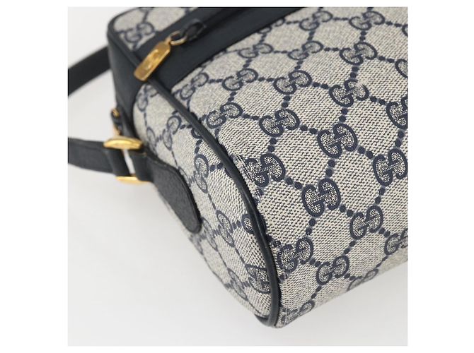 Borsa a Spalla Gucci GG Supreme Sherry Line PVC Navy Gold Auth ka697 D'oro Blu navy - vista 11