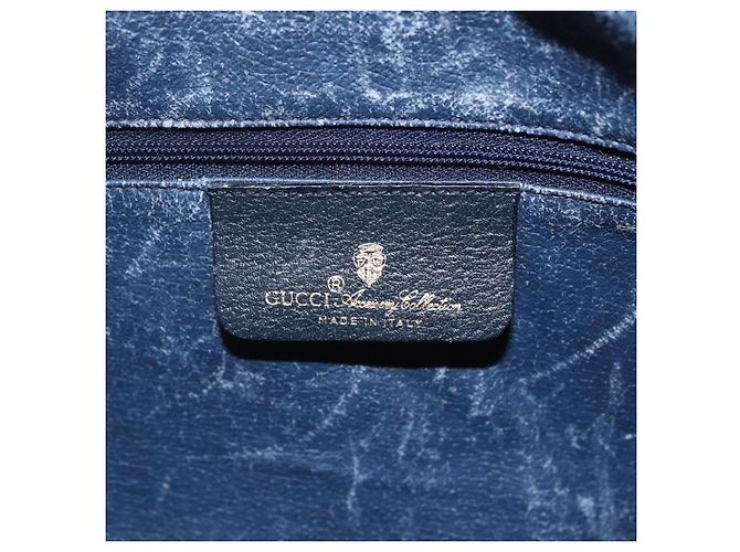 Borsa a Spalla Gucci GG Supreme Sherry Line PVC Navy Gold Auth ka697 D'oro Blu navy - vista 15