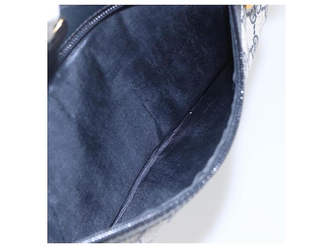 Borsa a Spalla Gucci GG Supreme Sherry Line PVC Navy Gold Auth ka697 D'oro Blu navy - vista 21