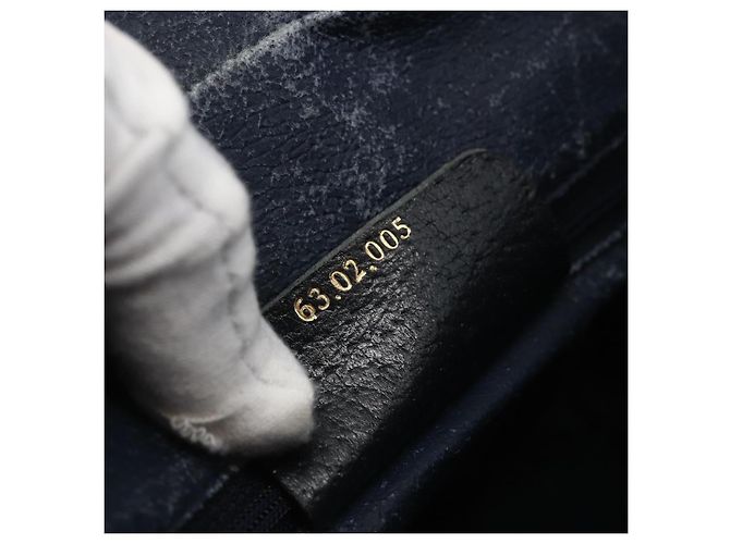Borsa a Spalla Gucci GG Supreme Sherry Line PVC Navy Gold Auth ka697 D'oro Blu navy - vista 22