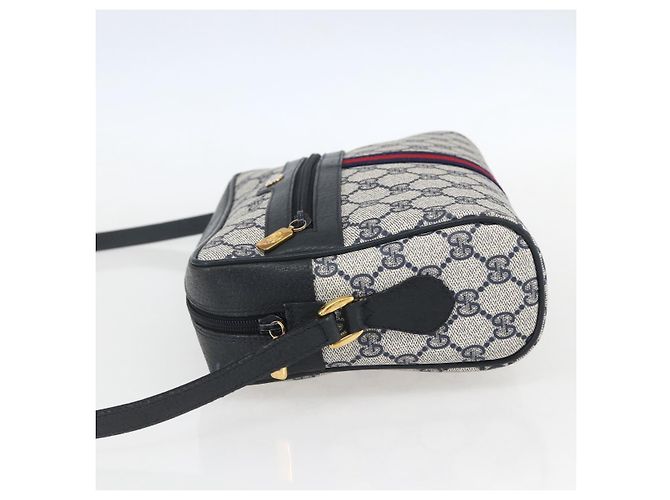 Borsa a Spalla Gucci GG Supreme Sherry Line PVC Navy Gold Auth ka697 D'oro Blu navy - vista 4