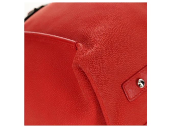 Borsa Tote Camelia a Catena CHANEL Pelle Caviar Rossa Argento CC Auth 142099V Rosso - vista 10
