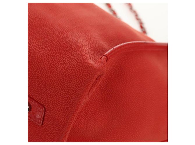 Borsa Tote Camelia a Catena CHANEL Pelle Caviar Rossa Argento CC Auth 142099V Rosso - vista 11
