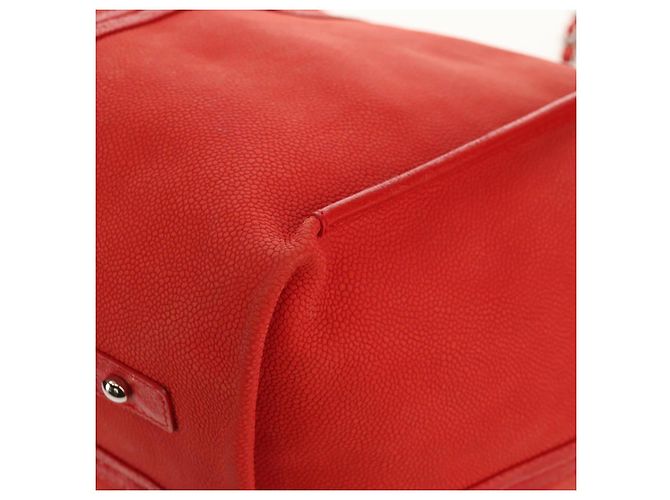 Borsa Tote Camelia a Catena CHANEL Pelle Caviar Rossa Argento CC Auth 142099V Rosso - vista 13