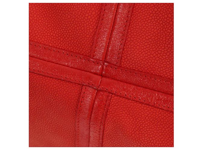 Borsa Tote Camelia a Catena CHANEL Pelle Caviar Rossa Argento CC Auth 142099V Rosso - vista 14