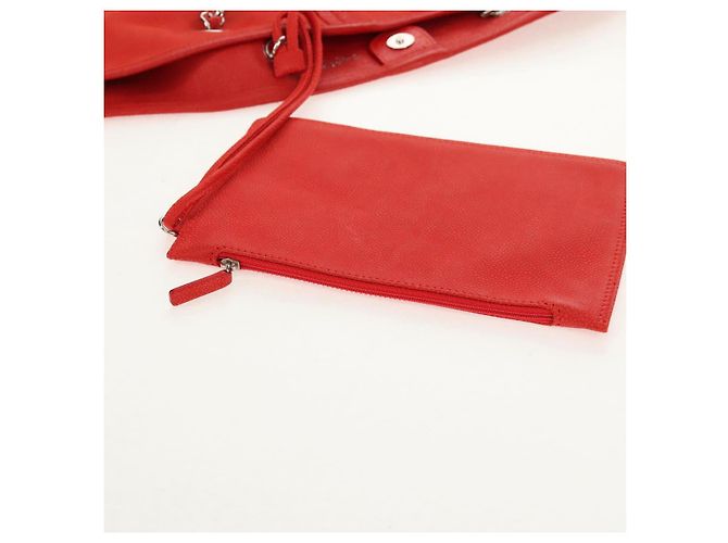 Borsa Tote Camelia a Catena CHANEL Pelle Caviar Rossa Argento CC Auth 142099V Rosso - vista 19