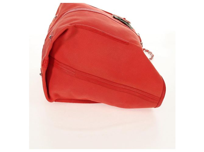 Borsa Tote Camelia a Catena CHANEL Pelle Caviar Rossa Argento CC Auth 142099V Rosso - vista 5