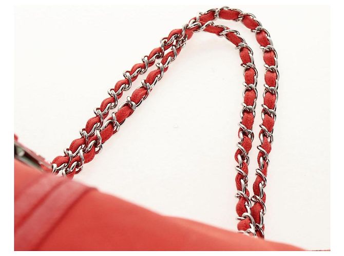 Borsa Tote Camelia a Catena CHANEL Pelle Caviar Rossa Argento CC Auth 142099V Rosso - vista 8