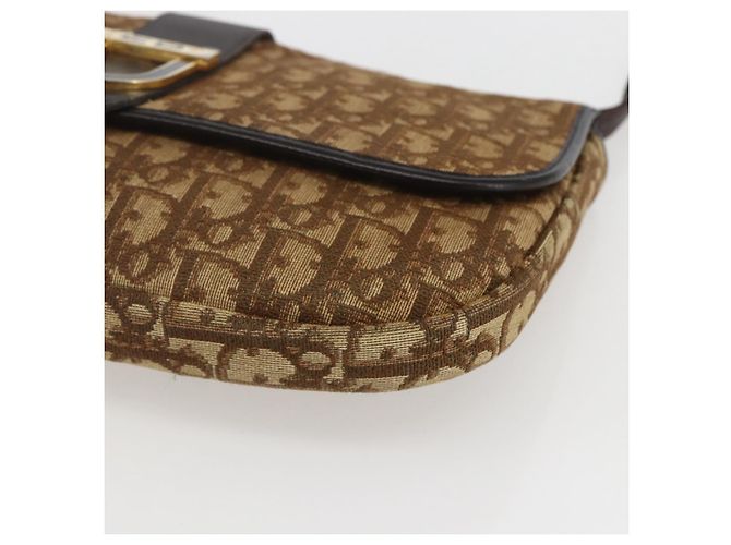 Borsa a Spalla in Tela Trotter Christian Dior Beige Oro Auth 157258 D'oro - vista 10