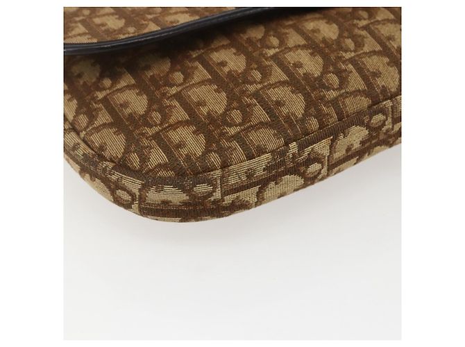 Borsa a Spalla in Tela Trotter Christian Dior Beige Oro Auth 157258 D'oro - vista 11