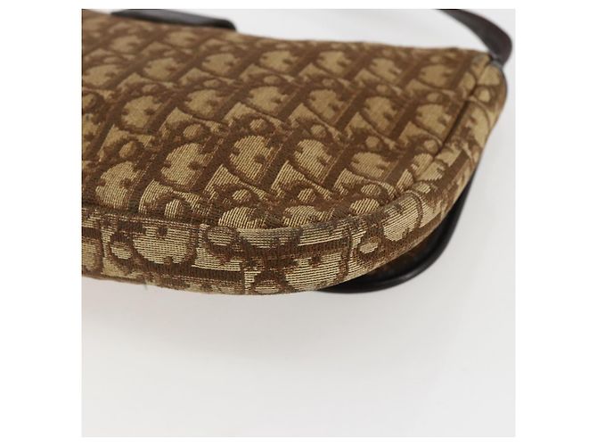 Borsa a Spalla in Tela Trotter Christian Dior Beige Oro Auth 157258 D'oro - vista 12