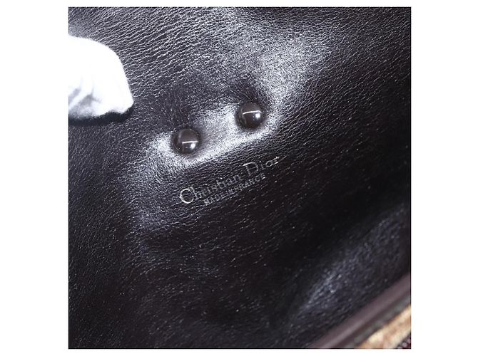 Borsa a Spalla in Tela Trotter Christian Dior Beige Oro Auth 157258 D'oro - vista 16