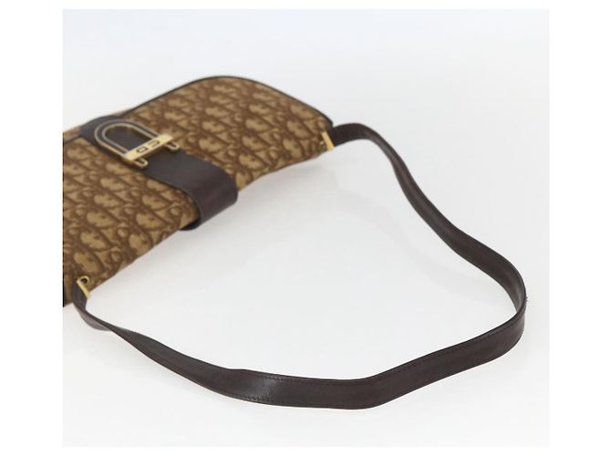 Borsa a Spalla in Tela Trotter Christian Dior Beige Oro Auth 157258 D'oro - vista 7
