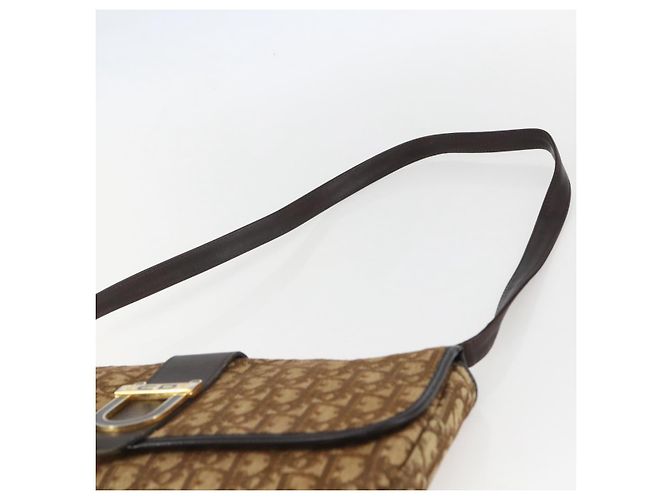 Borsa a Spalla in Tela Trotter Christian Dior Beige Oro Auth 157258 D'oro - vista 8
