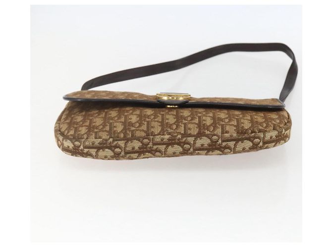 Borsa a Spalla in Tela Trotter Christian Dior Beige Oro Auth 157258 D'oro - vista 9