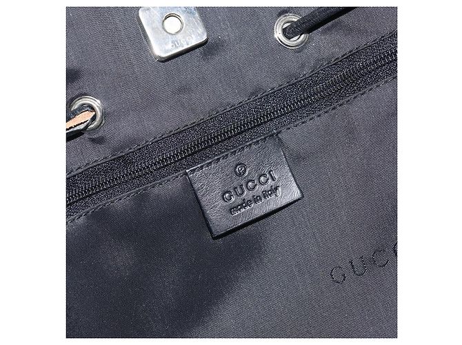 Borsa Tote GUCCI in tela e pelle nera Auth 156891 Nero - vista 16