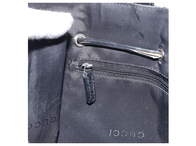 Borsa Tote GUCCI in tela e pelle nera Auth 156891 Nero - vista 21