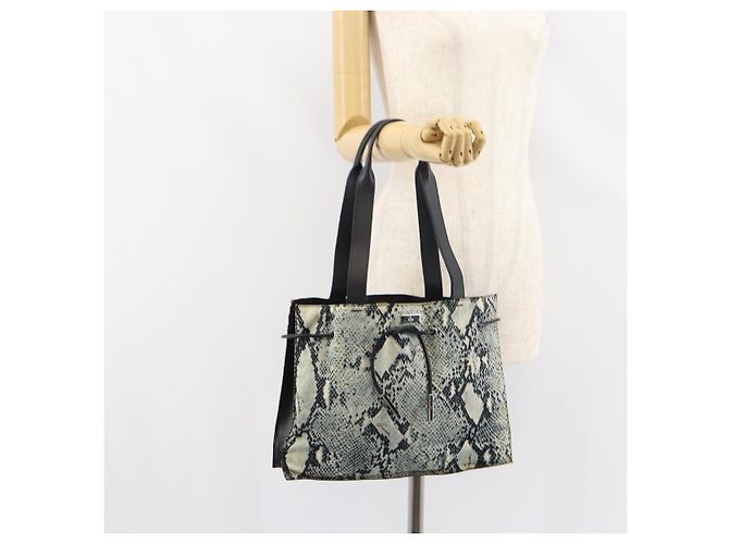 Borsa Tote GUCCI in tela e pelle nera Auth 156891 Nero - vista 24