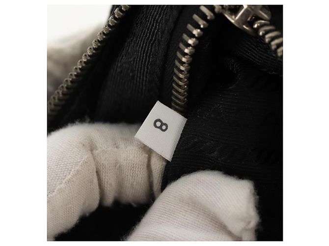 Borsa a Spalla PRADA Nylon Nero Argento Autentica 153653V - vista 11