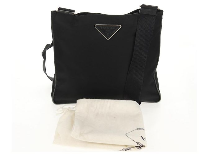 Borsa a Spalla PRADA Nylon Nero Argento Autentica 153653V - vista 12