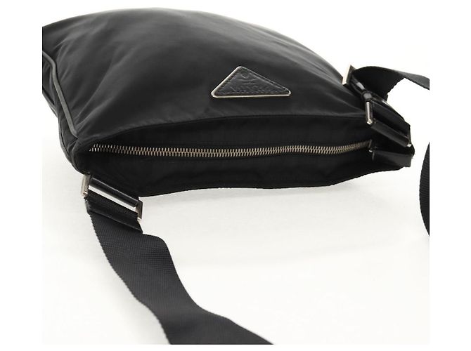 Borsa a Spalla PRADA Nylon Nero Argento Autentica 153653V - vista 14