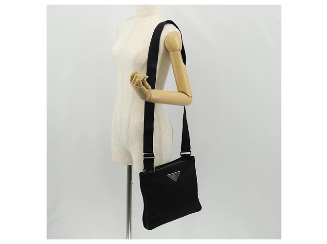 Borsa a Spalla PRADA Nylon Nero Argento Autentica 153653V - vista 27