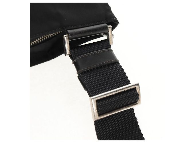 Borsa a Spalla PRADA Nylon Nero Argento Autentica 153653V - vista 8