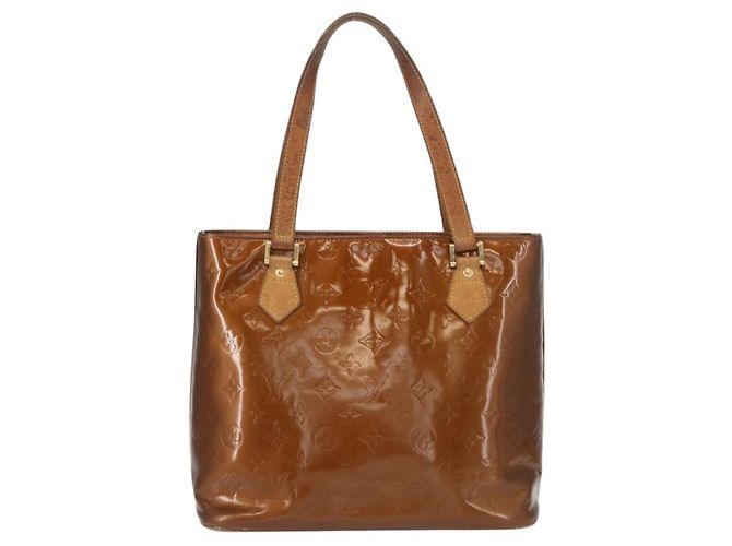 LOUIS VUITTON Borsa a Mano Houston Monogram Vernis Bronzo M91122 LV Auth BA8602 - vista 2