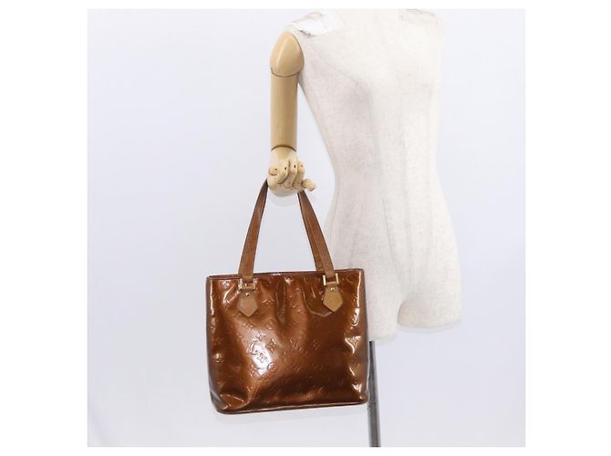 LOUIS VUITTON Borsa a Mano Houston Monogram Vernis Bronzo M91122 LV Auth BA8602 - vista 24