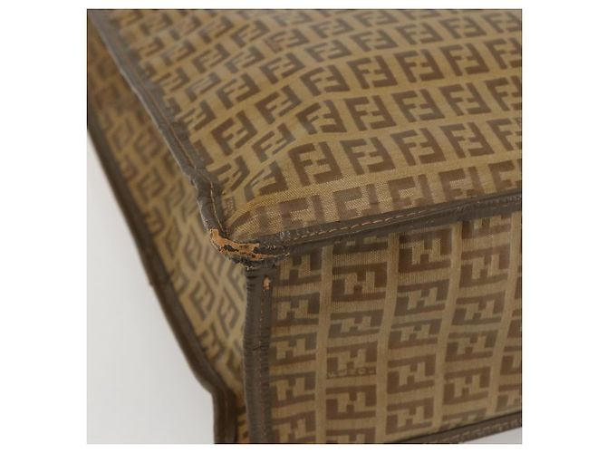 FENDI Zucchino Canvas Tote Bag PVC Beige Auth 156176 - Ansicht 16