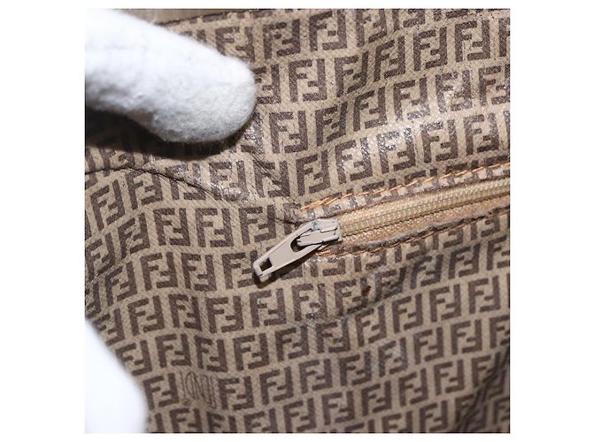 FENDI Zucchino Canvas Tote Bag PVC Beige Auth 156176 - Ansicht 17