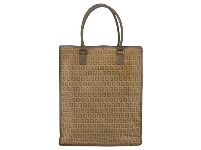 FENDI Zucchino Canvas Tote Bag PVC Beige Auth 156176 - Ansicht 2
