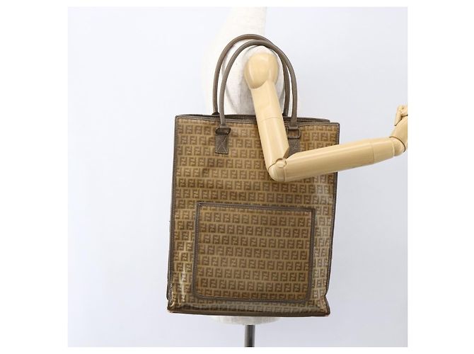 FENDI Zucchino Canvas Tote Bag PVC Beige Auth 156176 - Ansicht 21