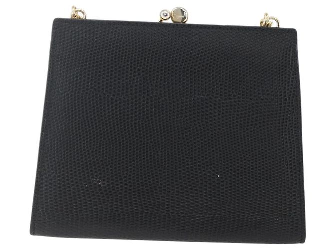 Borsa a Spalla Vala in Pelle Nera e Oro di Salvatore Ferragamo Auth 157062 Nero D'oro - vista 3