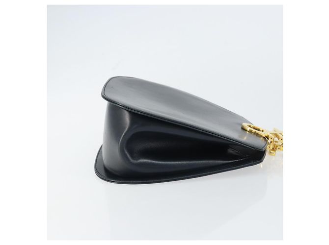Borsa a Spalla Gancini in Pelle Salvatore Ferragamo Blu Navy Oro Auth 157634 D'oro - vista 4