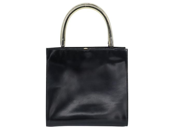 Borsa a Mano Salvatore Ferragamo Smalto Nero Oro Auth 143675 D'oro - vista 3