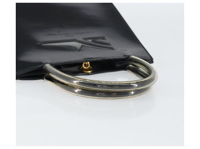 Borsa a Mano Salvatore Ferragamo Smalto Nero Oro Auth 143675 D'oro - vista 7