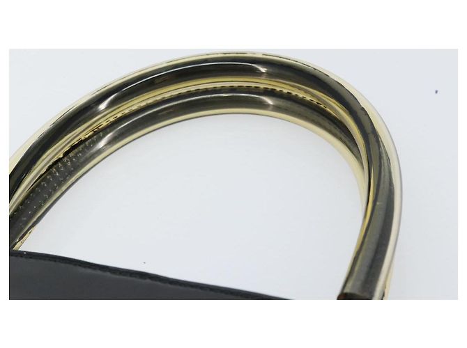 Borsa a Mano Salvatore Ferragamo Smalto Nero Oro Auth 143675 D'oro - vista 8