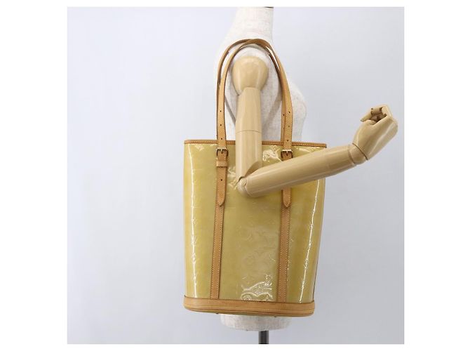 LOUIS VUITTON Borsa a Spalla Bucket GM Monogram Vernis Beige LV Auth fm4967 - vista 22