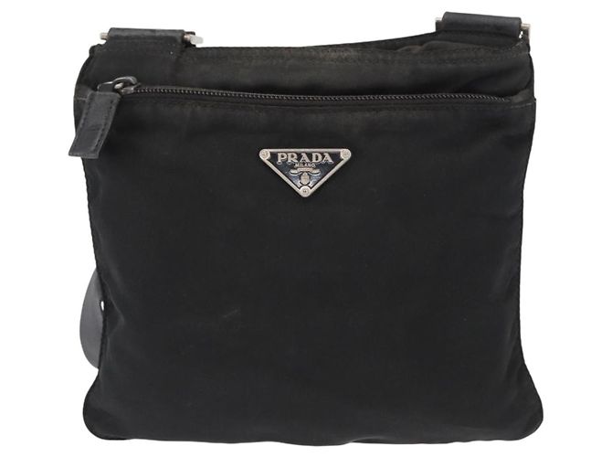 Borsa a Spalla PRADA Nylon Nero Argento Autentica ka765 - vista 13