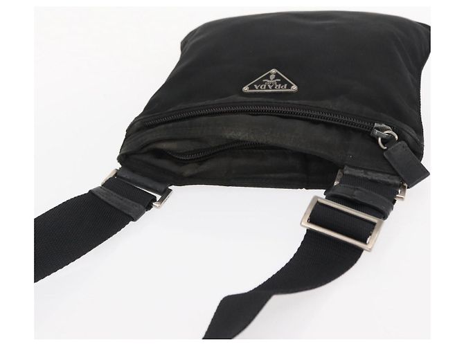 Borsa a Spalla PRADA Nylon Nero Argento Autentica ka765 - vista 6
