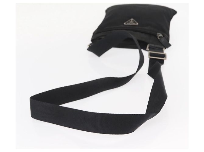 Borsa a Spalla PRADA Nylon Nero Argento Autentica ka765 - vista 8