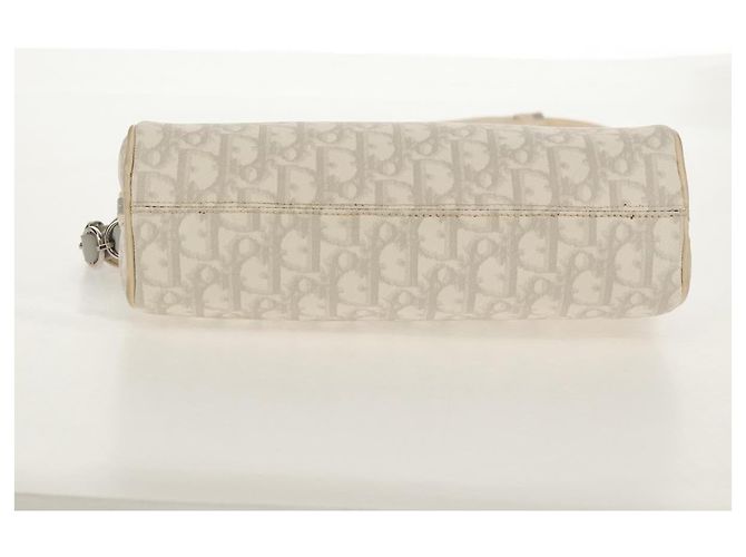 Borsa a Spalla Romantica Trotter Christian Dior PVC Bianco Argento Auth 155320V - vista 13